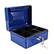 GOTOTOP Sicherheitsbox mit Schlüssel Mini tragbarer Stahl Sicherheits-Safe Petty Lockable Cash Money Coin Haushalt (5,9 x 4,72 x 2,95 Zoll)(Blau)