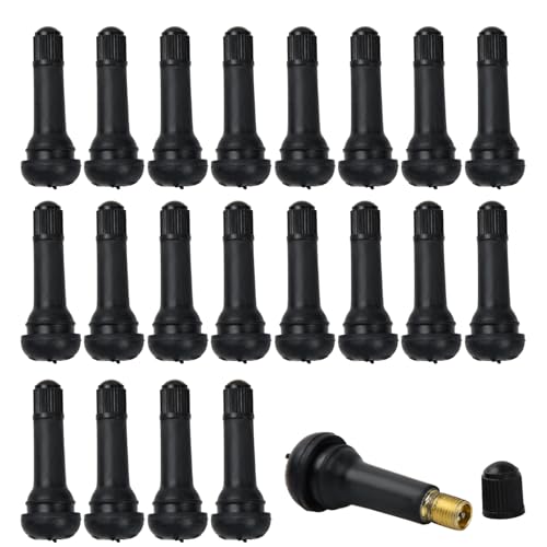 20 Pièces Valve Pneu Voiture, Remplacement Valve Tubeless Pneu TR414 Noir, Compatible Voiture, Moto et Vélo, Remplacement Durable et Universel