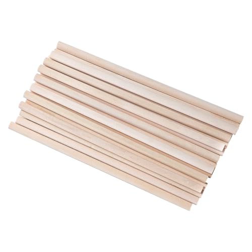 HWYEE18PCS Wooden Dowel Rods Wood Dowels 3/8(9.5mm) x 10(254mm) Craft Dowel Rods Macrame Dowel Unfinished Solid Wood Sticks for Arts and DIYers (18PCS 9.5 x 254mm)