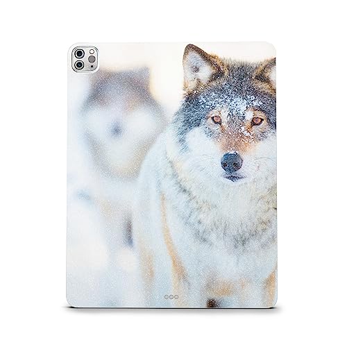 Image of MightySkins Carbon Fiber Skin Compatible with Apple iPad Pro 12.9 inch M2 6th Gen (2022) Full Wrap Kit - Alpha Wolf | Protective, Durable Textured Carbon Fiber Finish | Easy to Apply | Made in The USA