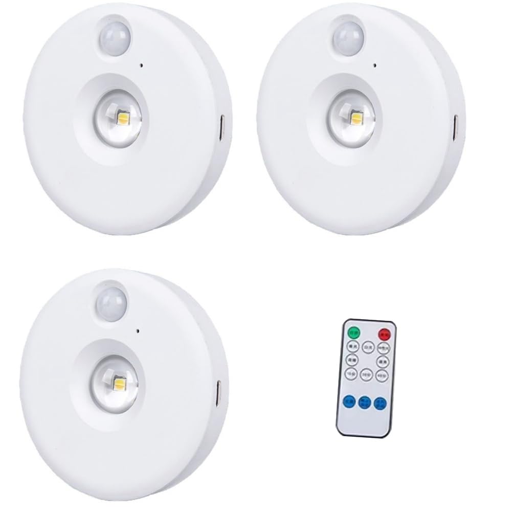 Vjsujehgy LED Under Cabinet Lights with Motion Sensor, Dimmable USB Rechargeable Night Light for Kitchen, Closet, and Aisle