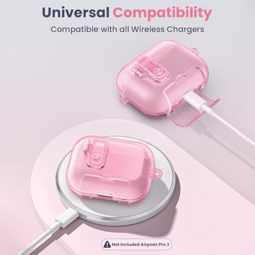 Image of ZORBES Silicone Earbud Charging Case Cover for AirPods Pro 3 with Carabiner | Scratch Protection, Slim Fit for Daily Carry, Soft Silicone, Precise Charging Access, Easy to Clean