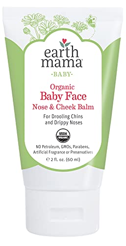 Organic Baby Face Balm from Earth Mama| Moisturizing Nose & Cheek Care for Dry Skin | 2 Fluid Ounces