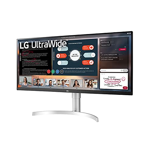 LG 34WN650 Monitor 34" UltraWide 21:9 LED IPS HDR 400, 2560x1080, AMD FreeSync 75Hz, Stereo 14W, HDMI (HDCP 2.2), Display Port 1.4, Audio uitgang, in hoogte verstelbaar, Flicker Sa. fe, wit - Afbeelding 3