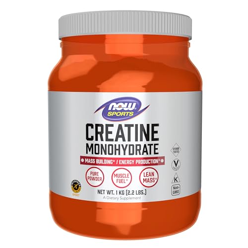 NOW Foods Sports Nutrition, Creatine Monohydrate Powder, Mass Building*/Energy Production*, 2.2-Pound