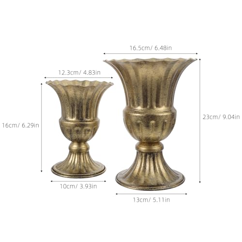 Pot de fleurs rustique intérieur et extérieur, jardinière vintage dorée