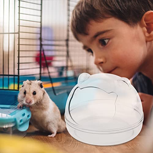 Hileyu Hamster Sandbad,Hamstersandkasten,Transparente Hamstertoilette Hamster Sand Badezimmer Sandkasten Toilette Hamster Sandbadbehälter für Igel Meerschweinchen Tierkäfig Zubehör (Mittel)