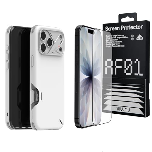 Coque iPhone 17 Pro Max et film verre trempé Aulumu A17 antichoc blanc