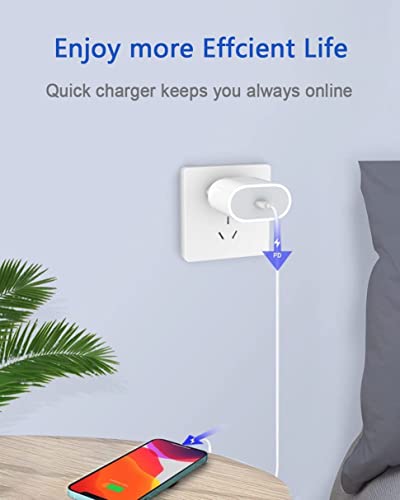 Unique Secure 【Apple MFi Certified 】 Chargeur Mural USB C 20 W avec câble USB C vers Lightning 6,6 Pieds USB-C PD 3.0 Fast Charger, Blanc 001, JBB-778