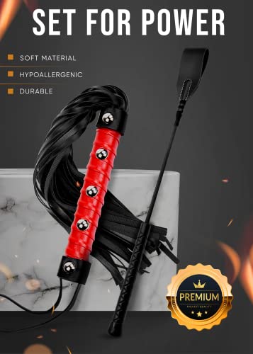 Image of BDSM Whip for Play, Sex Whip for Spanking, Riding Crop for Adults Bedroom Fetish Sex Toy, BDSM Starter Kit for Couples