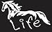 Horse Life 6" White VINYL Car Decal Art Wall Sticker USA horse shoe Country