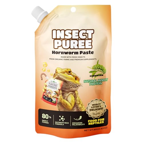 REPTIZOO FRIENDLY Crested Gecko Food Insect Puree Hornworm Paste Reptile Food Made with Fresh Insects 2.82oz