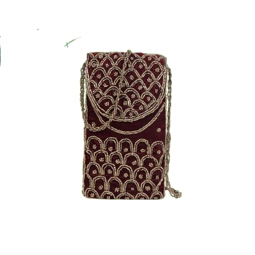 Lencer Women’s Velvet Embroidered Clutch Purse – Designer Ethnic Party Sling Bag with Magnetic Lock & Chain Strap | Bridal Wedding Evening Handbag for Ladies-image-29
