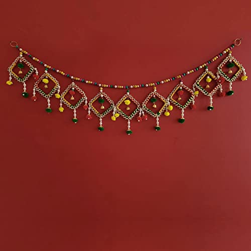 Image of Handmade Door Hanging Bandarwal Chudi Style Toran (TC-04) -Diwali New Year Inauguration Wedding Festival Home Decor Pooja (40 Inch X 6 Inch)