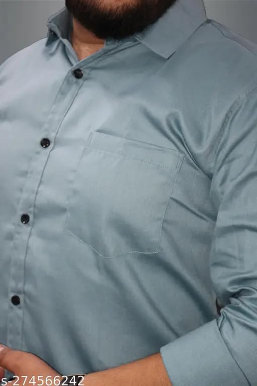 Image of Men's Cotton Casual Shirt, Brown, Full Sleeves, Regular Fit