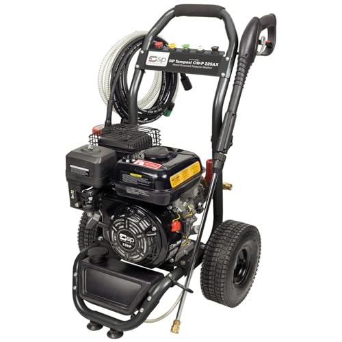SIP TEMPEST CW-P 225AX Petrol Pressure Washer, 7hp 225 bar 540L/h Portable Jet Wash with 7.5m Hose