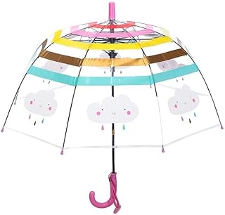 CHAATEWALA™ Random Color Rainbow Cloud Umbrellas Children Magic Cloud Transparent/See through Dome Umbrella for Children/U... Price In India