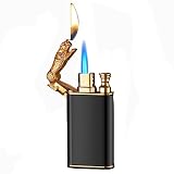 Double Flame Lighter, Tiger Lighter,Butane Lighter, Unique Lighter Creative Metal Torch Windproof So