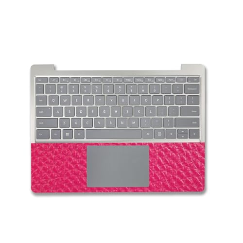 Image of MightySkins Carbon Fiber Skin Compatible with Microsoft Surface Laptop Go 3 (2023) Full Wrap Kit - Pink Pleather | Protective, Durable Textured Carbon Fiber Finish | Made in The USA