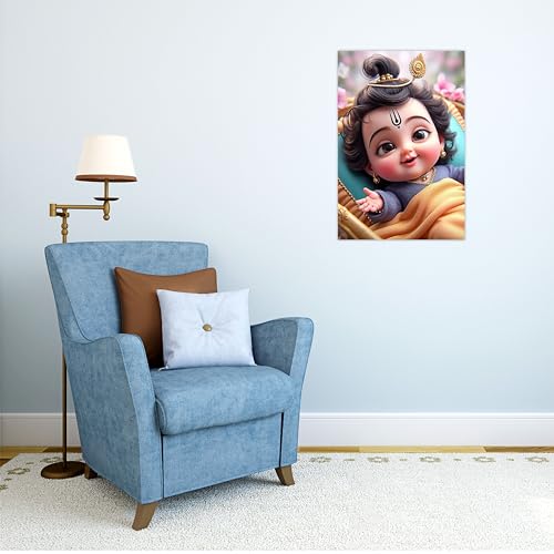 Image of Twinster Bal krishna Posters Photo for Pregnant Women, Baby Poster Self Adhesive (Size 45 cm by 30 cm) Pack of 1 (Design 24)