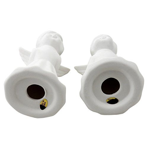 Set Of 2 - Kissing Angels Figurines, White Porcelain Bisque, 4 1/2 H, L8070 #TOP6