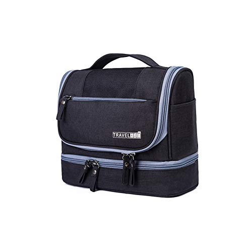 Travel Toiletry Bag for Men and Women, Waterproof Dopp Kit, Hanging Makeup Organizer for Nail Polish, Razor, Toiletries, Makeup, Bathroom