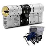 Federal 3 Star Euro Cylinder Door Lock TS007 Diamond Secure Anti-Snap Dual Finish 5 Keys - 10 Year Guarantee 35/35