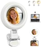 TELESIN Clip-on Selfie Ring Light with Mirror, 2500-8500K Color Temperature | High Brightness 360° LED Fill Light for Phone/Tablet/Laptop, Ideal for Makeup, Videos, TikTok, Live Streaming, Zoom Calls