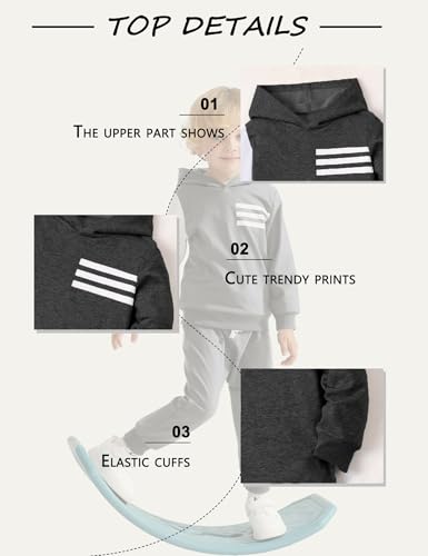 Image of Toddler Boy Clothes Long Sleeve Hoodie Sweatsuits Tops and Pants 2Pcs Boys Fall Winter Outfits Set