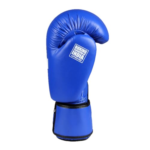 Image of RXN Competition Boxing Gloves All Leather (Blue, 16OZ)
