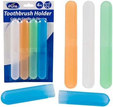 Travel Toothbrush Holder Pack - Dental Hygiene Kit with 4 Plastic Toothbrush Containers | Oral Care Portable Cover Case for Travel, School, Home image 3