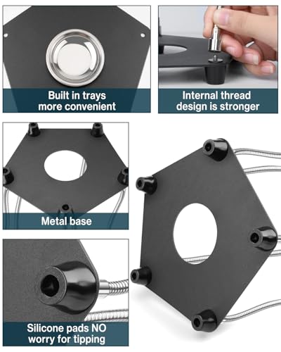 Miniatura 5 de Lytool Soporte Para Soldar Con 3x Lupa, Tercera Mano Soldadura Con 4 Piezas Pinzas De Cocodrilo Soldadura Herramienta Para Soldar Y Hacer Joyas