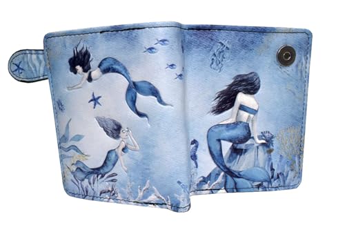 Portefeuille pour femmes Shag Wear Ocean Mermaids, le cadeau bleu idéal pour fille et ado