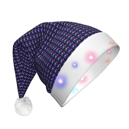 Bkdogkt Sombrero de Navidad con luces con estampado de bandera francesa para hombres y mujeres, para vacaciones, Halloween, Navidad, suministros para fiestas