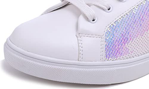 Image of FEVERSOLE Women's Fashion Dress Sneakers Party Bling Casual Flats Embellished Shoes
