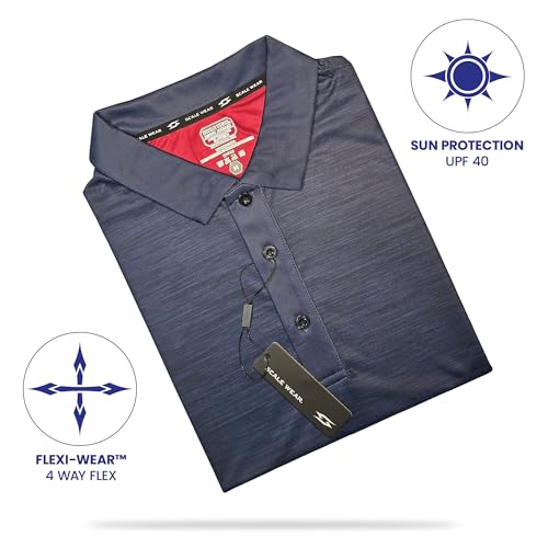 Image of Patriotic USA Golf Polo Shirt - Men's Performance Short Sleeve Moisture Quick Dry Fit Athletic Veteran UPF Stretch Casual Fun