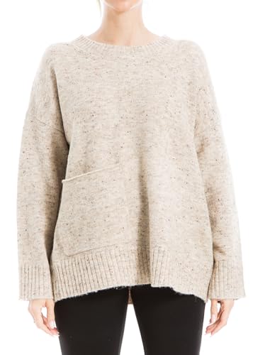 Max Studio Women's Pocket Detail Tweed Sweater