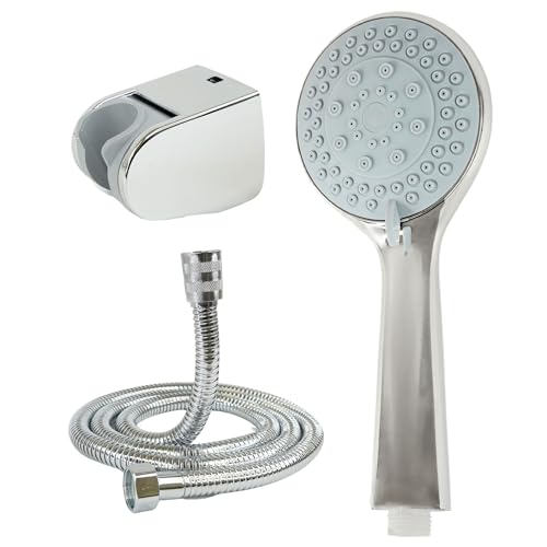 AKOKAN® Alcachofa de Ducha con Manguera 5 Velocidades - Kit Completo con Soporte y Manguera | Teléfono de Ducha para Baño de Fácil Instalación | Todo lo que necesitas para disfrutar este verano.