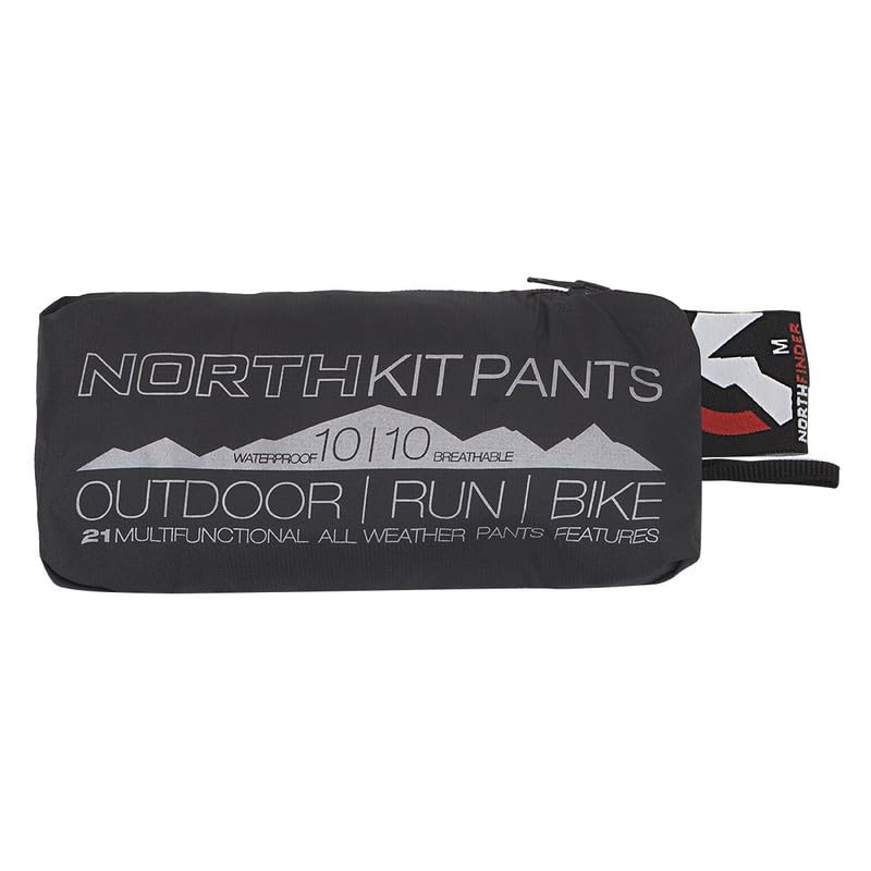 NORTHFINDER Packbare Regenhose Herren, Leichte Fahrrad Überziehhose, wasserdichte Regenüberhose 10 000 mm, Wanderhose Atmungsaktiv, Outdoor Hosen Winddicht, Motorrad Trekkinghose NORTHKIT