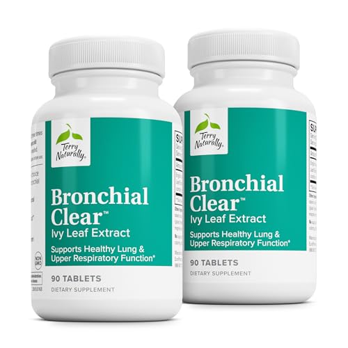 Terry Naturally Bronchial Clear Ivy Leaf Extract - Respiratory Support for Bronchial & Lung Health - Bronchial Support for Respiratory Health - Healthy Lung Support - 90 Tablets (Pack of 2)