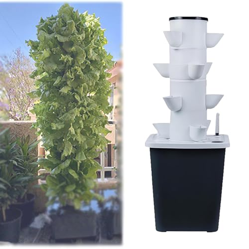 Tour de Culture hydroponique,Tour de jardinière Verticale avec réservoir,Colonne potagère pour extérieur, Jardin Autonome hydroponique, Agriculture Verticale Hors Sol