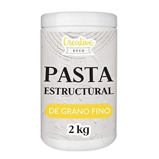 Creative Deco Pasta Estructural de Grano Fino 2 kg | Pasta Blanca para Proyectos Artísticos para Pintura Acrílica | Fácil de Usar con Espátula para Crear Efectos 3D, Estructuras, Texturas