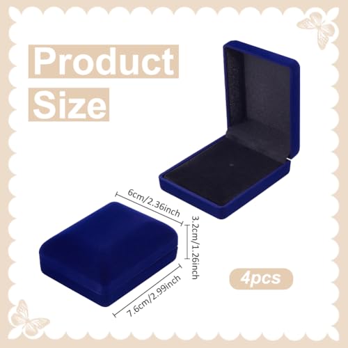 Caja para exhibir insignias de terciopelo azul medianoche 4 piezas miniatura 2