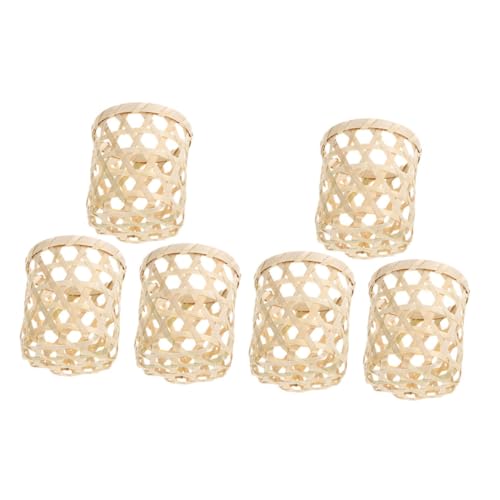 DOITOOL 6 Piezas Portavelas Cesta Tejida para Decoración de Mesa Soporte para Velas Tealight Vintage Compacto y Hogar