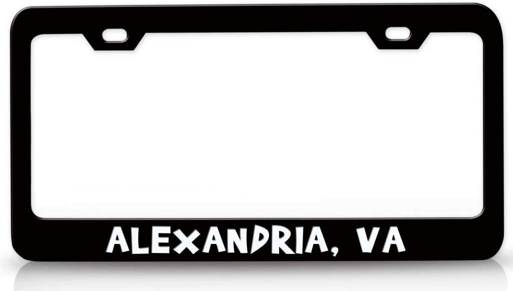 Alexandria VA USA Canada Metal Car SUV Truck License Plate Frame Bl e70