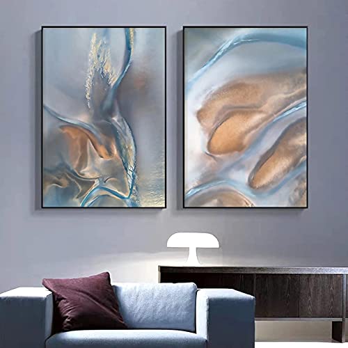 Toile paysage marin nordique créez un salon apaisant avec ce duo art mural abstrait 50x70cm