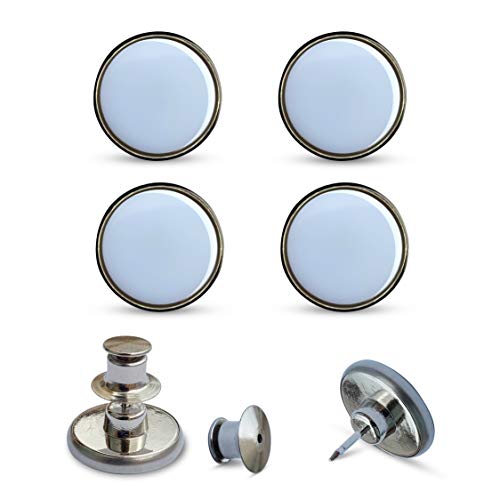 Jean Buttons Replacement, Jean Button Pins, No Sew Needed Pants Button, Instant Button, Detachable Adjustable Jeans Button, Removable Button Pins for Jeans Extend or Reduce Pants Waist Size (4 Sets)