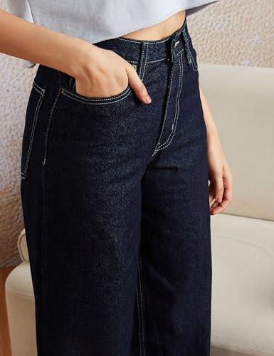 Image of Amazon Brand - Symbol Women Baggy Wide Leg Jeans (High Rise | Full Length) (Available in Plus Sizes)