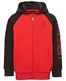 Calvin Klein Boys' Fleece Hoodie, FA21Block Racing Red, M10/12