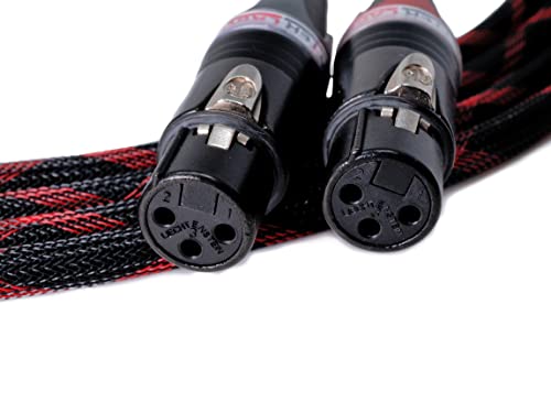 Bettercables.com Silver Serpent Anniversary Edition Red/Black Balanced Xlr Audiophile Audio Cables (Pair - 2 Cables) - High-End, High-Performance, Silver/Copper Hybrid, Low-Capacitance - 10 Feet #TOP4